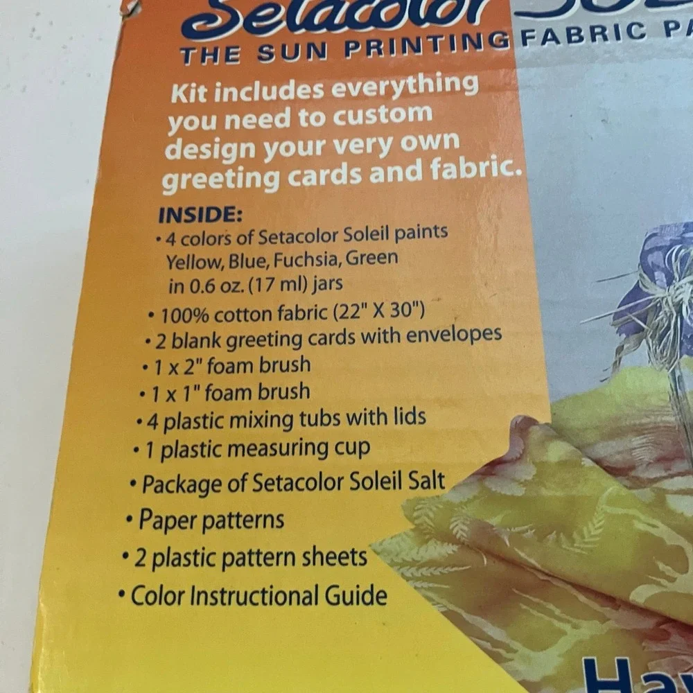 Pebeo Setacolor Soleil Sun Printing Fabric Art Paint Kit Open Box